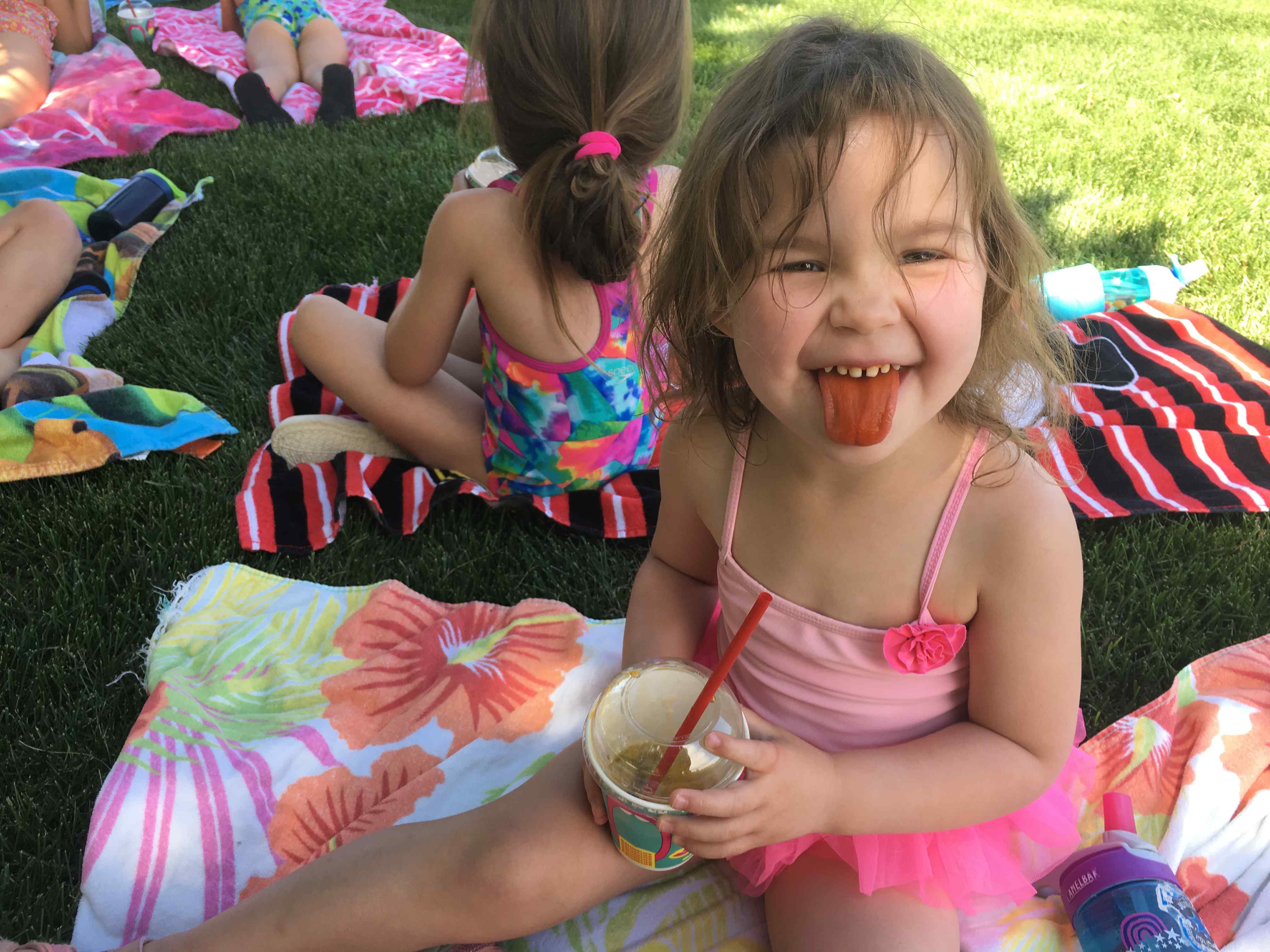 children playing in summer